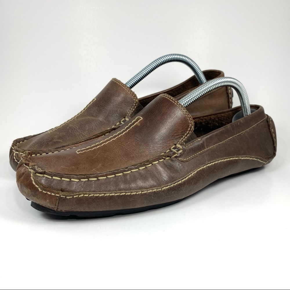 Clarks England Mansell Leather Driving Loafer Shoe